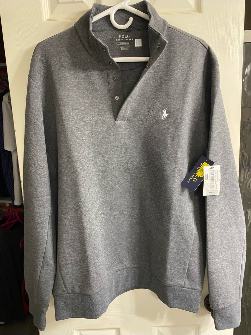 Polo by Ralph Lauren Heather Gray Snap-Front Pullover